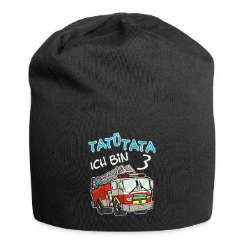 Jungen 3. Geburtstag Feuerwehr T-Shirt Ich bin 3 - Jersey-Beanie - Schwarz - Vorne