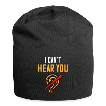 Deaf deaf deafness hearing loss hearing loss - Jersey Beanie - black - Front