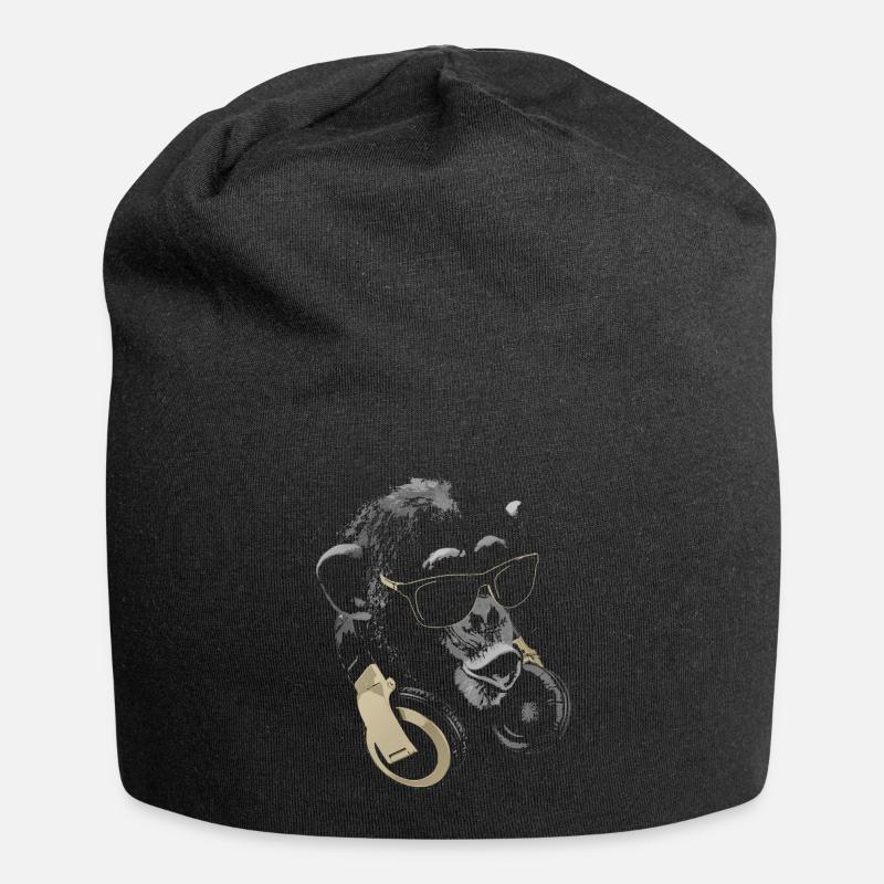 Singe DJ bling - Bonnet en jersey - noir