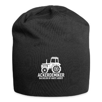 Ackerdemiker Spruch Landwirtschaft Trecker Bauer - Jersey-Beanie - Schwarz - Vorne