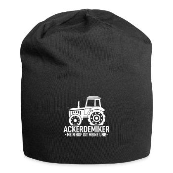 Ackerdemiker Spruch Landwirtschaft Trecker Bauer - Jersey-Beanie - Schwarz - Vorne