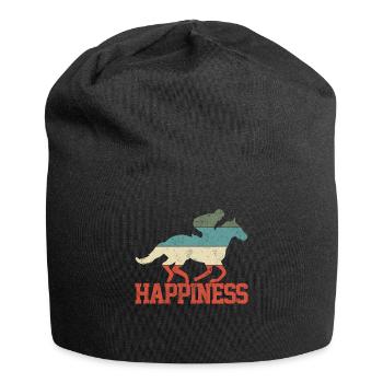 Reiter Reiten Pferd - Jersey-Beanie - Schwarz - Vorne