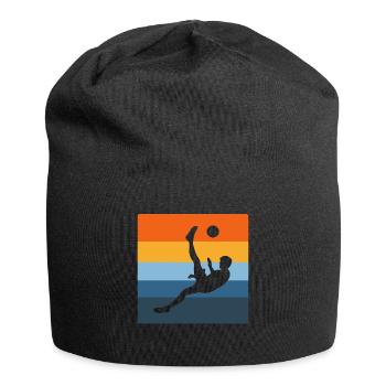 Fußball Fußballer Regenbogen Fußball spielen Junge - Jersey-Beanie - Schwarz - Vorne