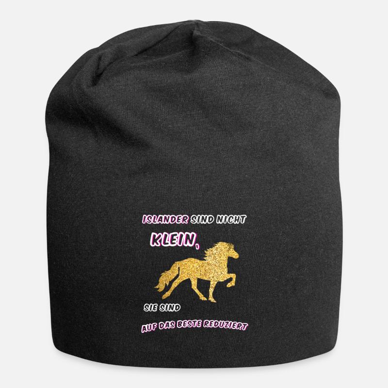Isländer Pferde Island - Jersey-Beanie - Schwarz