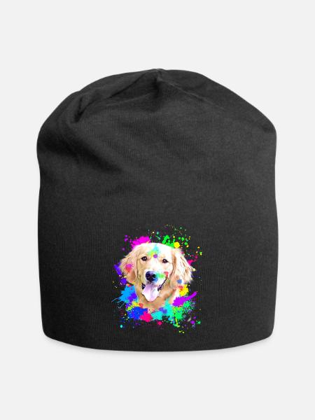 Golden Retriever Splash Art Hund - Jersey-Beanie - Schwarz