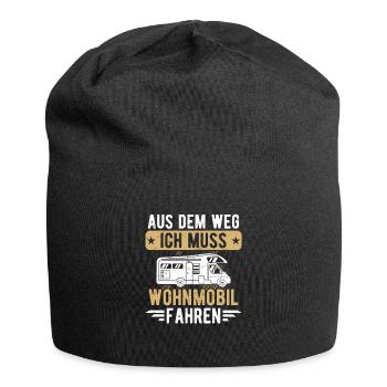 Wohnmobil witziges Camping Motiv Camper Sprüche - Jersey-Beanie - Schwarz - Vorne