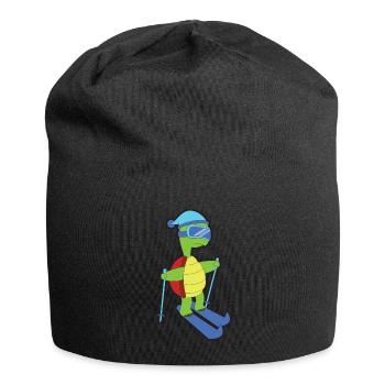 Ski Tier Schildkröte - Jersey-Beanie - Schwarz - Vorne