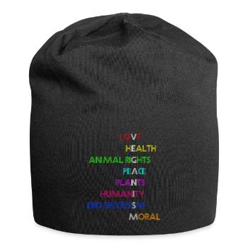 Vegan | Chemise véganisme - Bonnet en jersey - noir - Devant