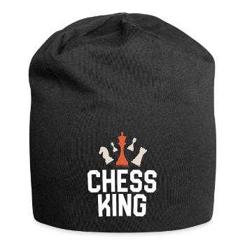 Chess King Shirt Geschenk für ihn King & Queen Chess - Jersey-Beanie - Schwarz - Vorne