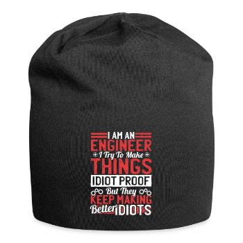 Engineer Gift - Engineer - Jersey Beanie - black - Front