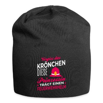 Vergiss Krönchen Feuerwehr Feuerwehrhelm Feuerwehr - Jersey-Beanie - Schwarz - Vorne