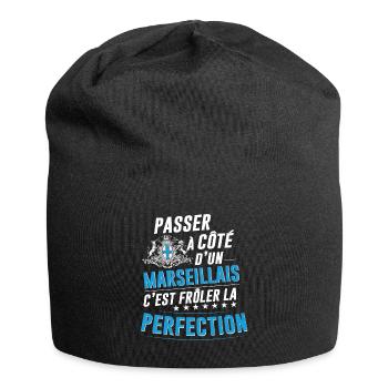 Le marseillais parfait - idée cadeau humour - Bonnet en jersey - noir - Devant