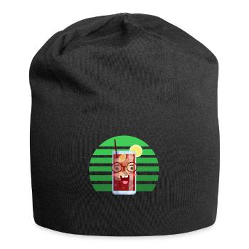 Cola drôle au coucher du soleil - Bonnet en jersey - noir - Devant
