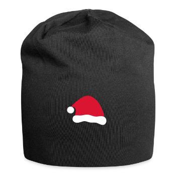 Chapeau de père noël - Bonnet en jersey - noir - Devant