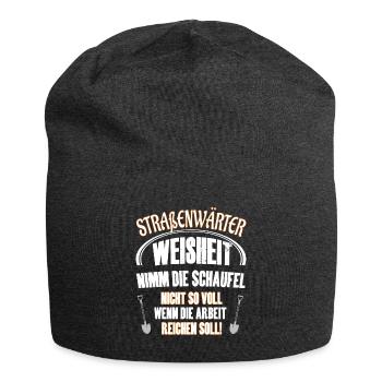 Straßenwärter Weisheit - Winterdienst Kehrmaschine - Jersey-Beanie - Anthrazit - Vorne