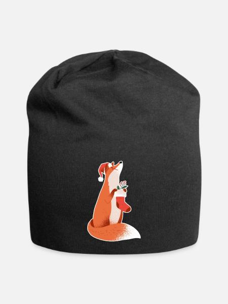 Fuchs Weihnachtsmütze Weihnachten Fuchs Damen - Jersey-Beanie - Schwarz