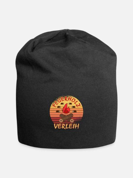 Feuerholz Verleih Landwirt Geschenk Vintage - Jersey-Beanie - Schwarz