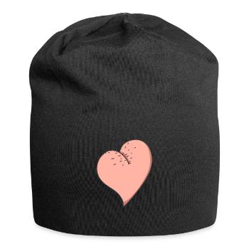 Haariger Hintern lustige Herz förmiger Arsch - Jersey-Beanie - Schwarz - Vorne