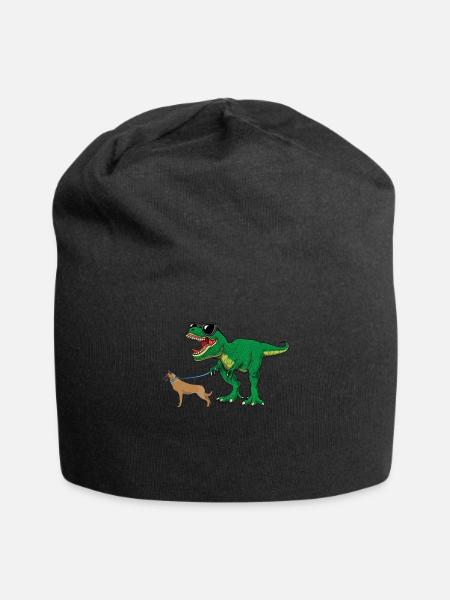 T Rex Dinosaurier Walking Malinois Shirt - Lustiges Haustier - Jersey-Beanie - Schwarz