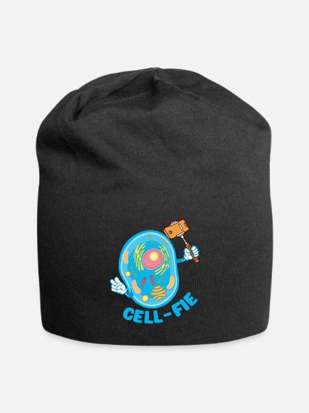 Cell-Fie Funny Chemistry Biology Science Pun - Jersey Beanie - black