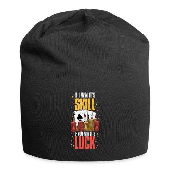 Cadeau de joueur de poker drôle de poker - Bonnet en jersey - noir - Devant