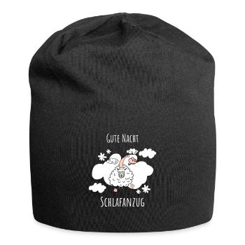Schaf Gute Nacht Schlafanzug Geschenk Weihnachten - Jersey-Beanie - Schwarz - Vorne