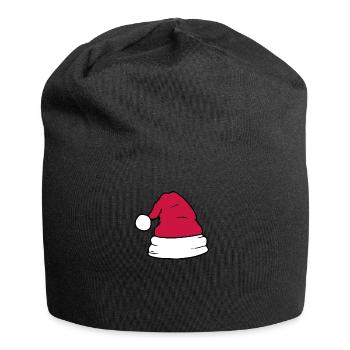 chapeau de père Noël - Bonnet en jersey - noir - Devant