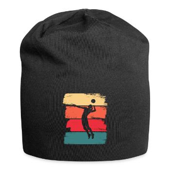Volleyball Retro Beach Volleyball Damen - Jersey-Beanie - Schwarz - Vorne