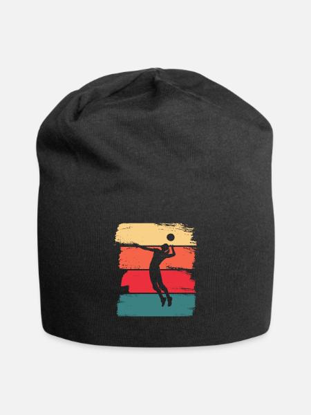Volleyball Retro Beach Volleyball Damen - Jersey-Beanie - Schwarz