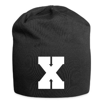 X Buchstabe - Jersey-Beanie - Schwarz - Vorne