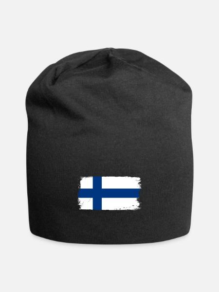 Drapeau de la Finlande - Bonnet en jersey - noir