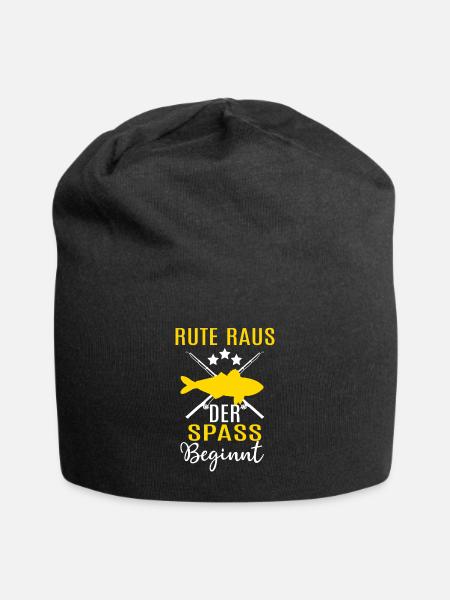 Rute Raus Der Spass Beginnt Angeln Angler - Jersey-Beanie - Schwarz