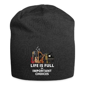 Musical life is full of instruments - Jersey Beanie - charcoal grey - Front
