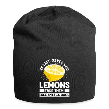 Zitrone Obst Limonade Alkohol Zitronensaft Sauer - Jersey-Beanie - Schwarz - Vorne