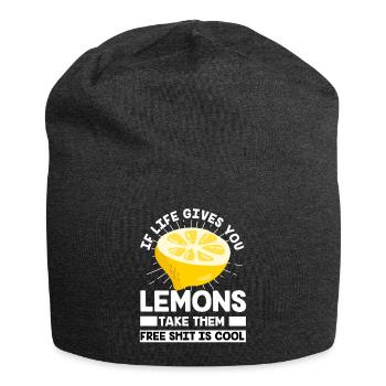 Zitrone Obst Limonade Alkohol Zitronensaft Sauer - Jersey-Beanie - Anthrazit - Vorne
