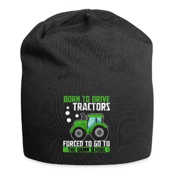 Tractor Trekker Farmer Agricultural Field Agriculture - Jersey Beanie - black - Front