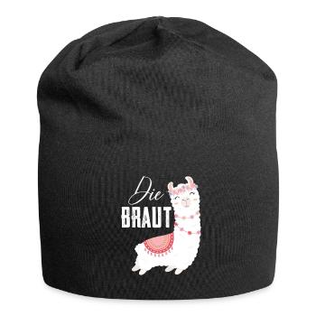 Die Braut Bride Lama Alpaka JGA Llama - Jersey-Beanie - Schwarz - Vorne