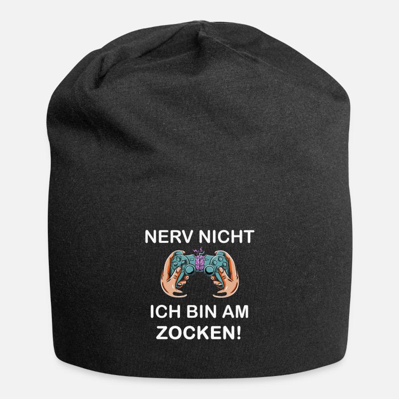 Zocken Gaming Spruch - Jersey-Beanie - Schwarz
