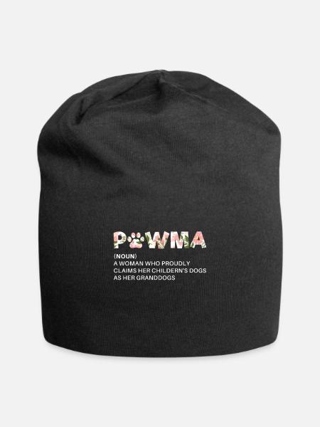 Pawma Definition Shirt Mother Mama Dog Paw - Jersey-Beanie - Schwarz