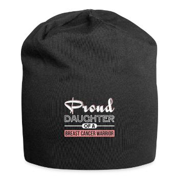 Kämpferin Kampf Gegen Krebs Brustkrebs Geschenk - Jersey-Beanie - Schwarz - Vorne
