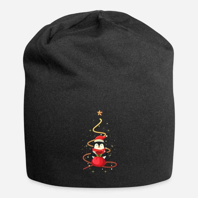 Penguin Christmas - Jersey Beanie - black