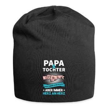 Papa Tochter - Jersey-Beanie - Schwarz - Vorne