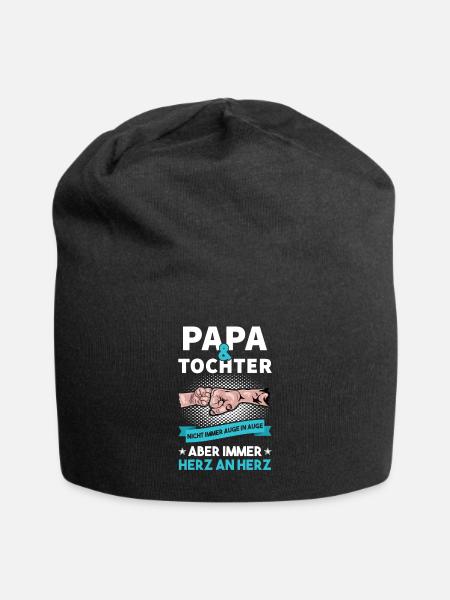 Papa Tochter - Jersey-Beanie - Schwarz