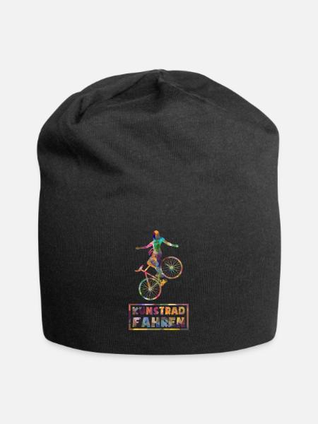 Kunstradfahren - Low Poly - Bunt - Jersey-Beanie - Schwarz