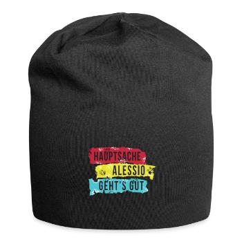 LUSTIGER SPRUCH - HAUPTSACHE ALESSIO GEHT´S GUT - Jersey-Beanie - Schwarz - Vorne