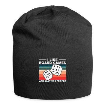 I Like Board Games And Maybe 3 People Funnny Cote - Bonnet en jersey - noir - Devant