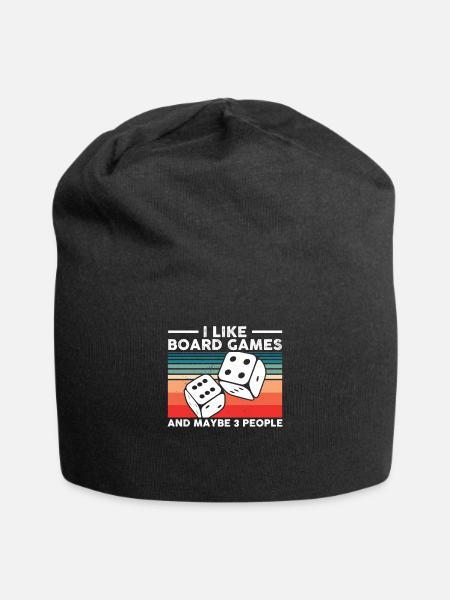I Like Board Games And Maybe 3 People Funnny Quote - Jersey-Beanie - Schwarz