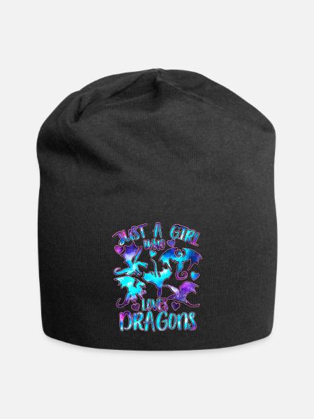 Nur ein Mädchen, das Drachen liebt - Jersey-Beanie - Schwarz