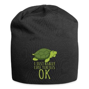 T-shirt de tortue - j'aime juste vraiment les tortues, ok! - Bonnet en jersey - noir - Devant