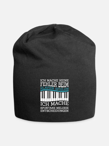 Klavier Spieler Pianisten Klavier Geschenke - Jersey-Beanie - Schwarz